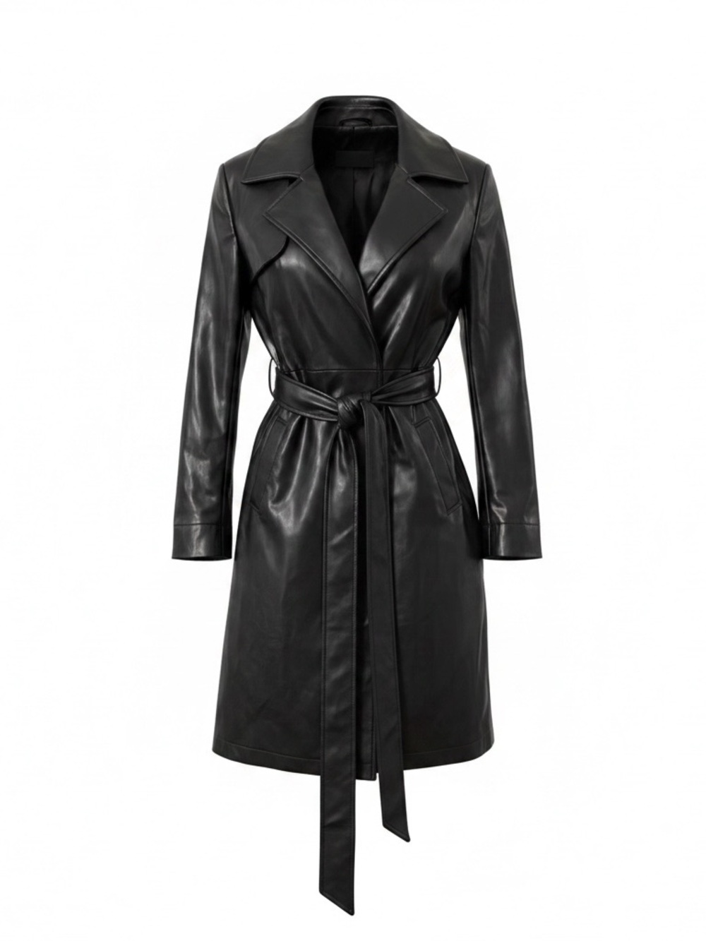 Torrid Plus Vegan Leather Trench Coat with Tie – Size 1